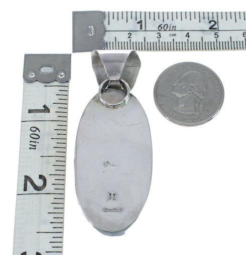 Navajo Wild Horse Turquoise And Authentic Sterling Silver Pendant AX129487